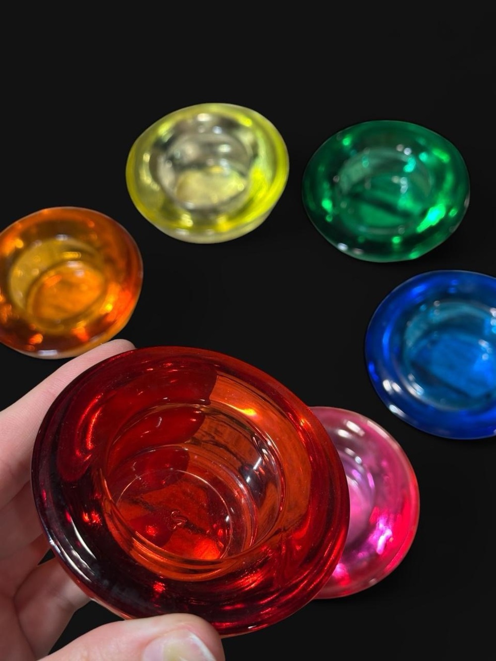 Colorful Glass Tealight Holders - Multicolor Set